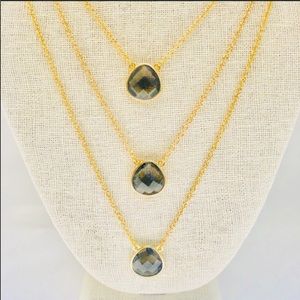 Layer necklace brown crystals